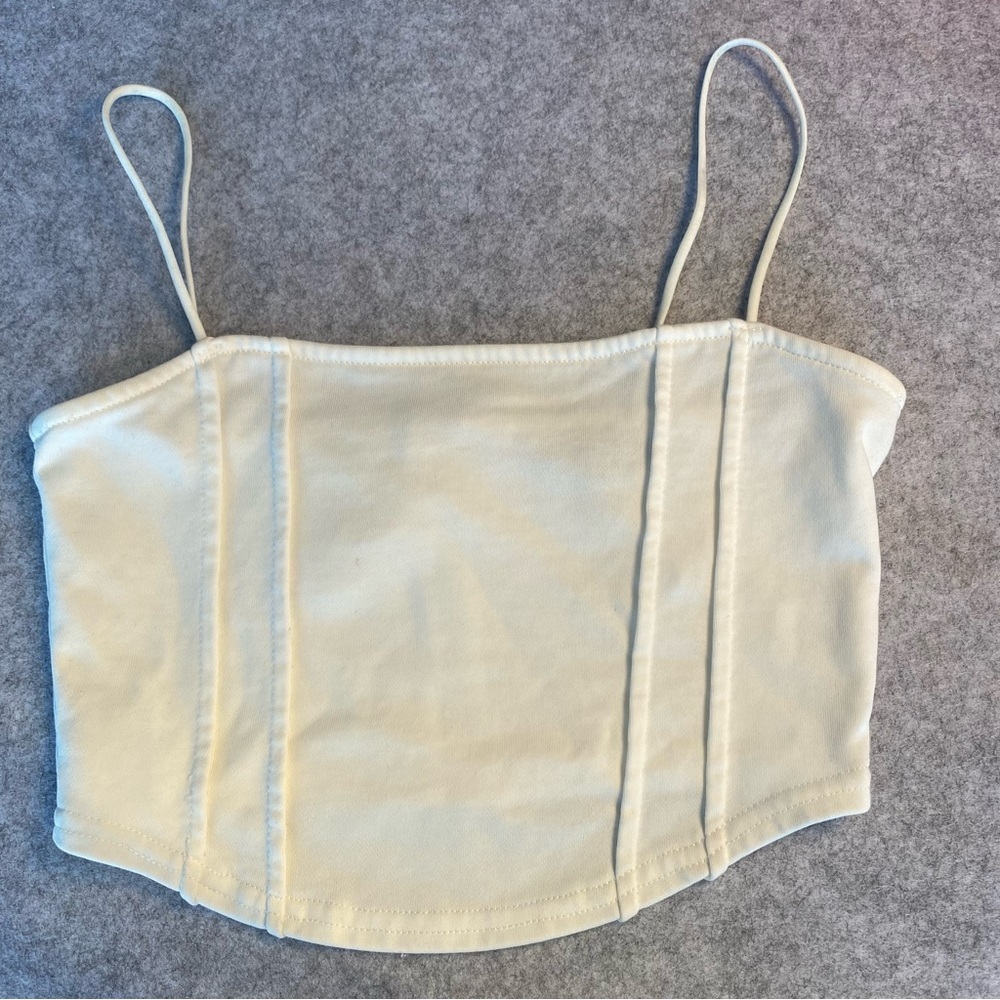 J5 Blue Blush Crop Top White